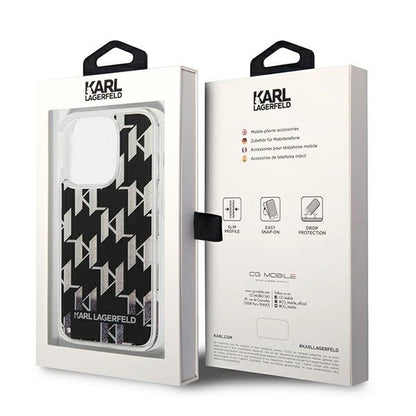 Karl Lagerfeld KLHCP14LLMNMK iPhone 14 Pro 6.1 "hardcase black / black Liquid Glitter Monogram_7