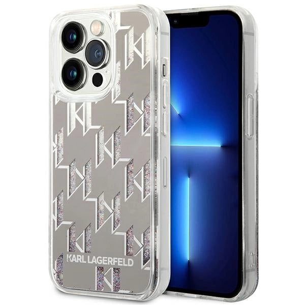 Karl Lagerfeld KLHCP14LLMNMS iPhone 14 Pro 6.1 "hardcase silver / silver Liquid Glitter Monogram_0
