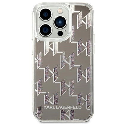 Karl Lagerfeld KLHCP14LLMNMS iPhone 14 Pro 6.1 "hardcase silver / silver Liquid Glitter Monogram_2