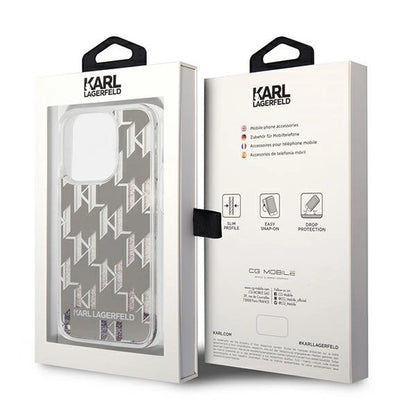 Karl Lagerfeld KLHCP14LLMNMS iPhone 14 Pro 6.1 "hardcase silver / silver Liquid Glitter Monogram_7