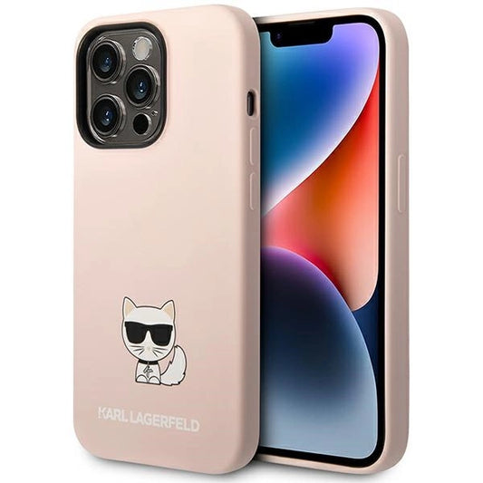 Karl Lagerfeld KLHCP14LSLCTPI iPhone 14 Pro 6.1 &quot;hardcase light pink / light pink Silicone Choupette Body_0
