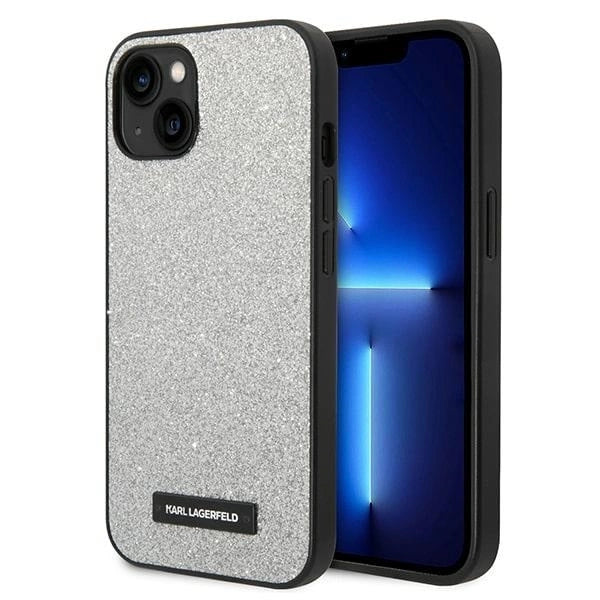 Karl Lagerfeld KLHCP14MG2ELS iPhone 14 Plus 6.7 "hardcase silver / silver Glitter Plaque Logo_0