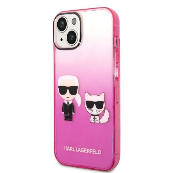 Karl Lagerfeld KLHCP14MTGKCP iPhone 14 Plus 6,7" hardcase różowy/pink Gradient Ikonik Karl & Choupette_1