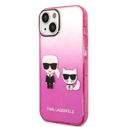 Karl Lagerfeld KLHCP14MTGKCP iPhone 14 Plus 6,7" hardcase różowy/pink Gradient Ikonik Karl & Choupette_1