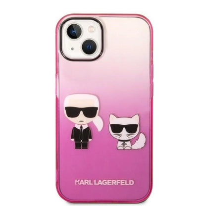 Karl Lagerfeld KLHCP14MTGKCP iPhone 14 Plus 6,7" hardcase różowy/pink Gradient Ikonik Karl & Choupette_2
