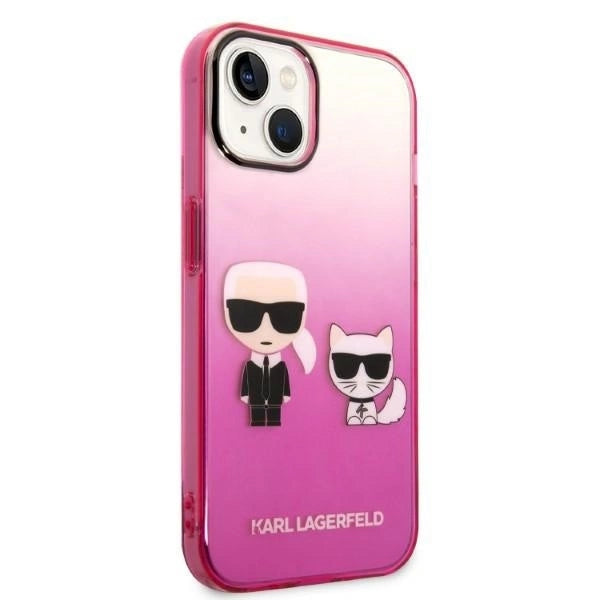 Karl Lagerfeld KLHCP14MTGKCP iPhone 14 Plus 6,7" hardcase różowy/pink Gradient Ikonik Karl & Choupette_3