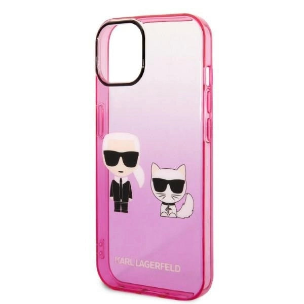 Karl Lagerfeld KLHCP14MTGKCP iPhone 14 Plus 6,7" hardcase różowy/pink Gradient Ikonik Karl & Choupette_5