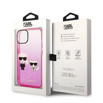 Karl Lagerfeld KLHCP14MTGKCP iPhone 14 Plus 6,7" hardcase różowy/pink Gradient Ikonik Karl & Choupette_7