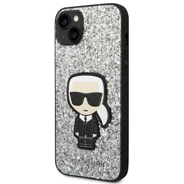 Karl Lagerfeld KLHCP14SGFKPG iPhone 14 6.1 "hardcase silver / silver Glitter Flakes Ikonik_1