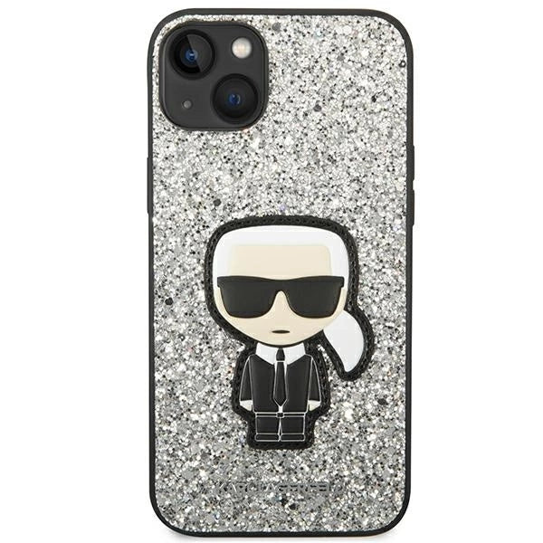 Karl Lagerfeld KLHCP14SGFKPG iPhone 14 6.1 "hardcase silver / silver Glitter Flakes Ikonik_2