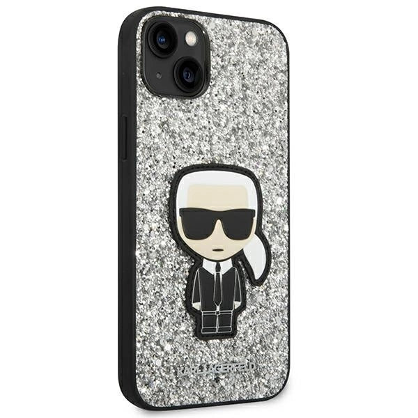 Karl Lagerfeld KLHCP14SGFKPG iPhone 14 6.1 "hardcase silver / silver Glitter Flakes Ikonik_3