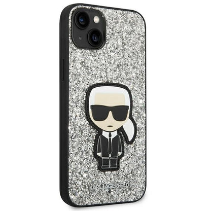 Karl Lagerfeld KLHCP14SGFKPG iPhone 14 6.1 "hardcase silver / silver Glitter Flakes Ikonik_3