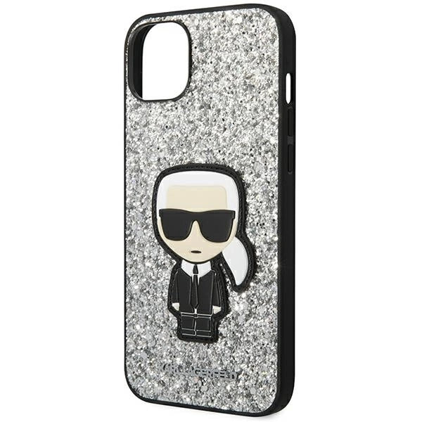Karl Lagerfeld KLHCP14SGFKPG iPhone 14 6.1 "hardcase silver / silver Glitter Flakes Ikonik_5