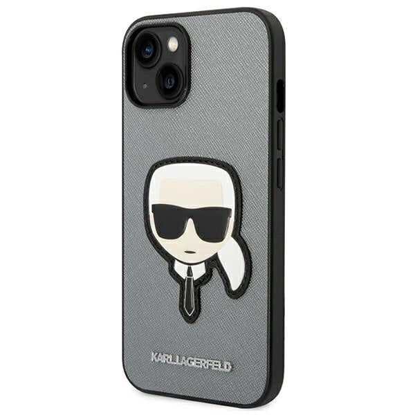 Karl Lagerfeld KLHCP14SSAPKHG iPhone 14 6,1" srebrny/silver hardcase Saffiano Karl's Head Patch_1