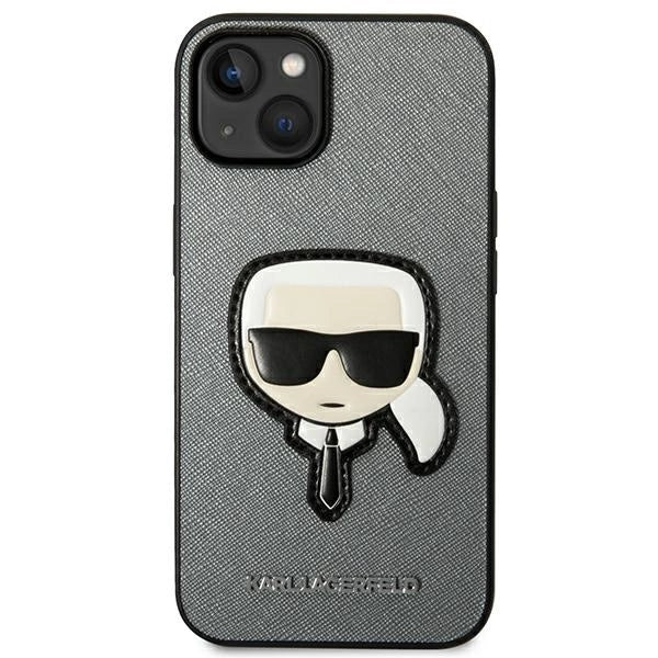 Karl Lagerfeld KLHCP14SSAPKHG iPhone 14 6,1" srebrny/silver hardcase Saffiano Karl's Head Patch_2