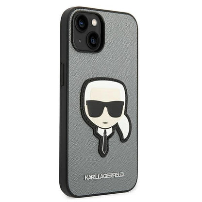 Karl Lagerfeld KLHCP14SSAPKHG iPhone 14 6,1" srebrny/silver hardcase Saffiano Karl's Head Patch_3