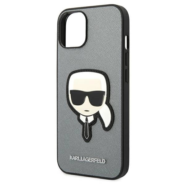 Karl Lagerfeld KLHCP14SSAPKHG iPhone 14 6,1" srebrny/silver hardcase Saffiano Karl's Head Patch_5