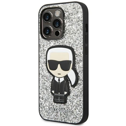 Karl Lagerfeld KLHCP14XGFKPG iPhone 14 Pro Max 6.7 "hardcase silver / silver Glitter Flakes Ikonik_1