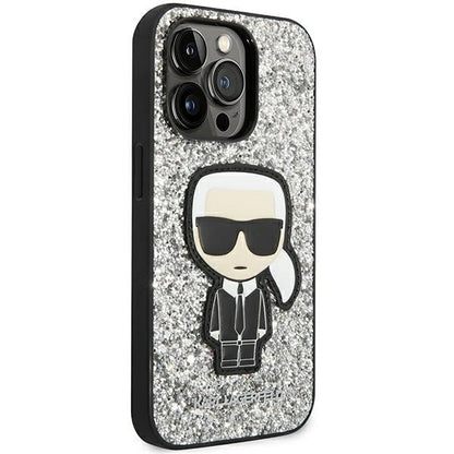 Karl Lagerfeld KLHCP14XGFKPG iPhone 14 Pro Max 6.7 "hardcase silver / silver Glitter Flakes Ikonik_3