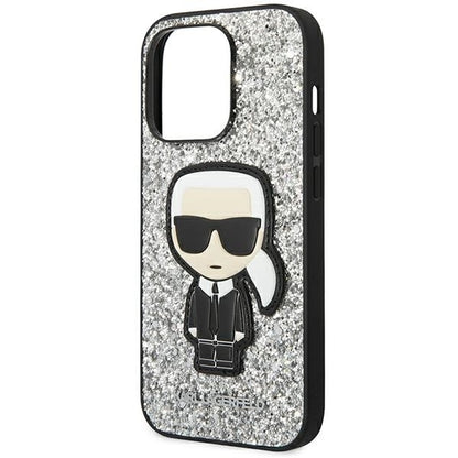 Karl Lagerfeld KLHCP14XGFKPG iPhone 14 Pro Max 6.7 "hardcase silver / silver Glitter Flakes Ikonik_5