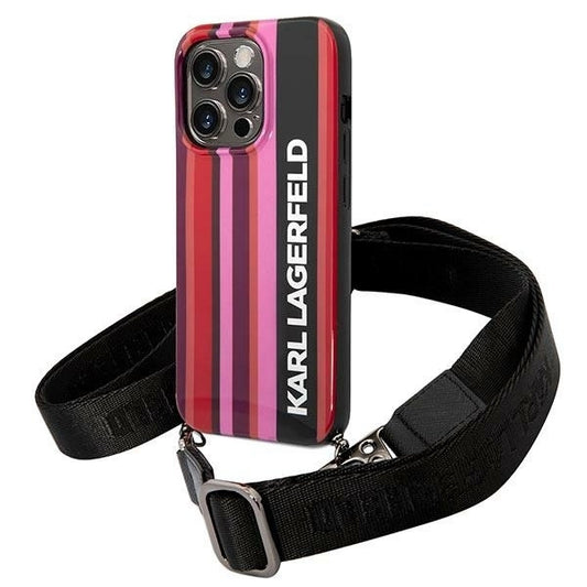 Karl Lagerfeld KLHCP14XSTSTP iPhone 14 Pro Max 6.7 "hardcase pink / pink Color Stripes Strap_0