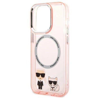 Karl Lagerfeld KLHMP14LHKCP iPhone 14 Pro 6.1" hardcase pink/pink Karl &amp; Choupette Aluminum Magsafe_5