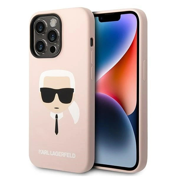 Karl Lagerfeld KLHMP14LSLKHLP iPhone 14 Pro 6.1 "hardcase light pink / light pink Silicone Karl`s Head Magsafe_0