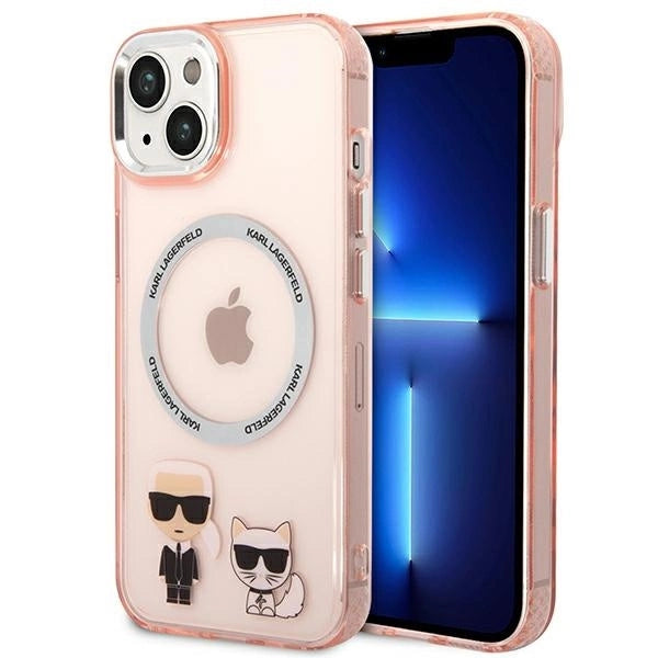 Karl Lagerfeld KLHMP14MHKCP iPhone 14 Plus 6.7 "hardcase pink / pink Karl &amp; Choupette Aluminum Magsafe_0