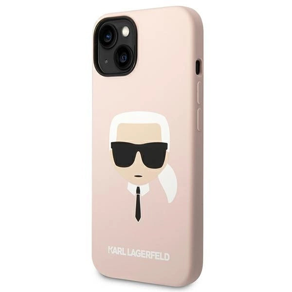 Karl Lagerfeld KLHMP14MSLKHLP iPhone 14 Plus 6,7" hardcase jasnoróżowy/light pink Silicone Karl`s Head Magsafe_1
