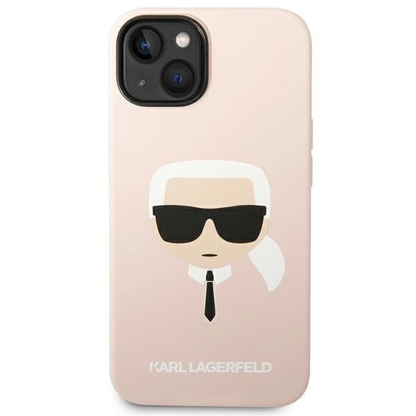Karl Lagerfeld KLHMP14MSLKHLP iPhone 14 Plus 6,7" hardcase jasnoróżowy/light pink Silicone Karl`s Head Magsafe_2