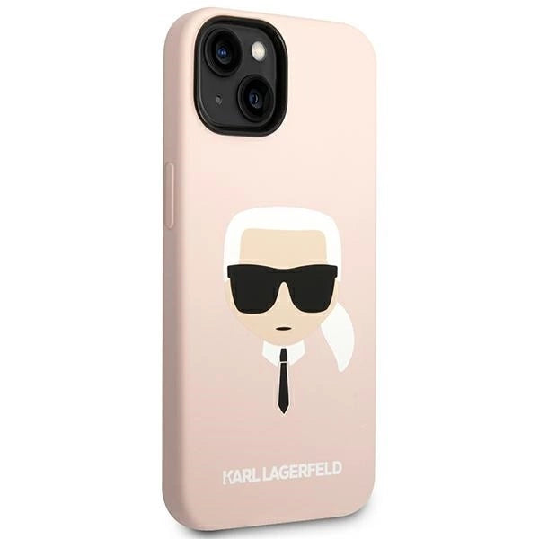 Karl Lagerfeld KLHMP14MSLKHLP iPhone 14 Plus 6,7" hardcase jasnoróżowy/light pink Silicone Karl`s Head Magsafe_3