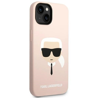 Karl Lagerfeld KLHMP14MSLKHLP iPhone 14 Plus 6,7" hardcase jasnoróżowy/light pink Silicone Karl`s Head Magsafe_3