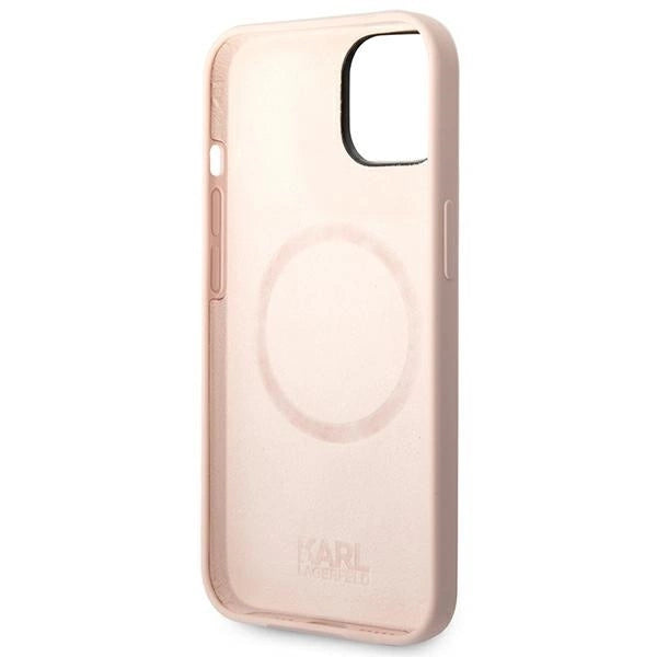 Karl Lagerfeld KLHMP14MSLKHLP iPhone 14 Plus 6,7" hardcase jasnoróżowy/light pink Silicone Karl`s Head Magsafe_6