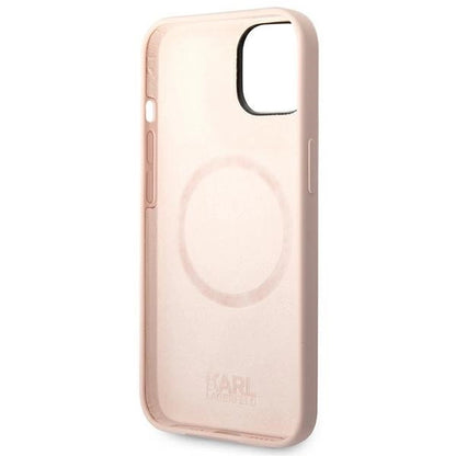Karl Lagerfeld KLHMP14MSLKHLP iPhone 14 Plus 6,7" hardcase jasnoróżowy/light pink Silicone Karl`s Head Magsafe_6