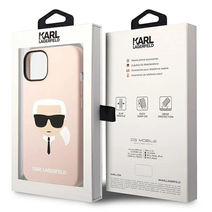 Karl Lagerfeld KLHMP14MSLKHLP iPhone 14 Plus 6,7" hardcase jasnoróżowy/light pink Silicone Karl`s Head Magsafe_7