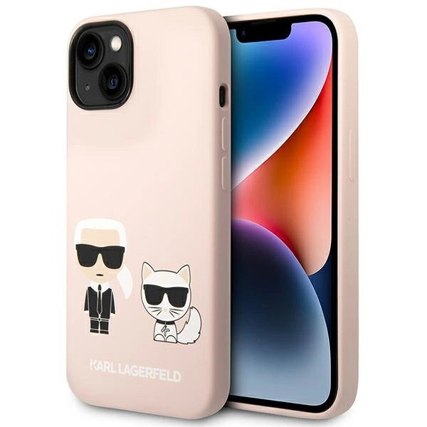 Karl Lagerfeld KLHMP14SSSKCI iPhone 14 6.1 "hardcase light pink / light pink Silicone Karl &amp; Choupette Magsafe_0