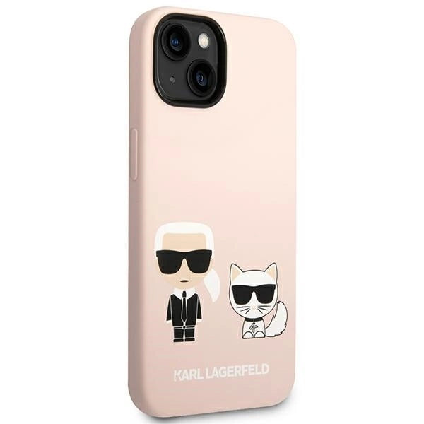 Karl Lagerfeld KLHMP14SSSKCI iPhone 14 6.1 "hardcase light pink / light pink Silicone Karl &amp; Choupette Magsafe_3