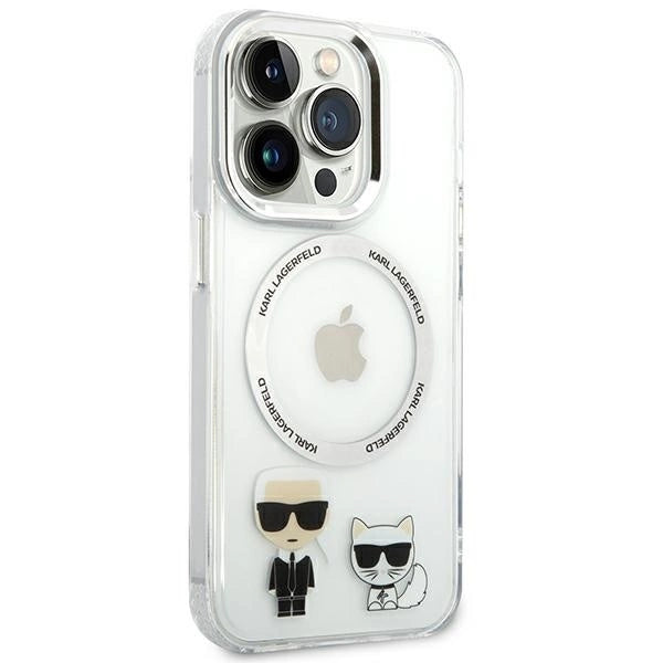 Karl Lagerfeld KLHMP14XHKCT iPhone 14 Pro Max 6.7 &quot;hardcase transparent / transparent Karl &amp; Choupette Aluminum Magsafe_3