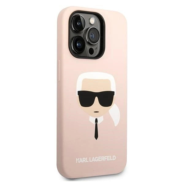 Karl Lagerfeld KLHMP14XSLKHLP iPhone 14 Pro Max 6.7 &quot;hardcase light pink / light pink Silicone Karl`s Head Magsafe_3
