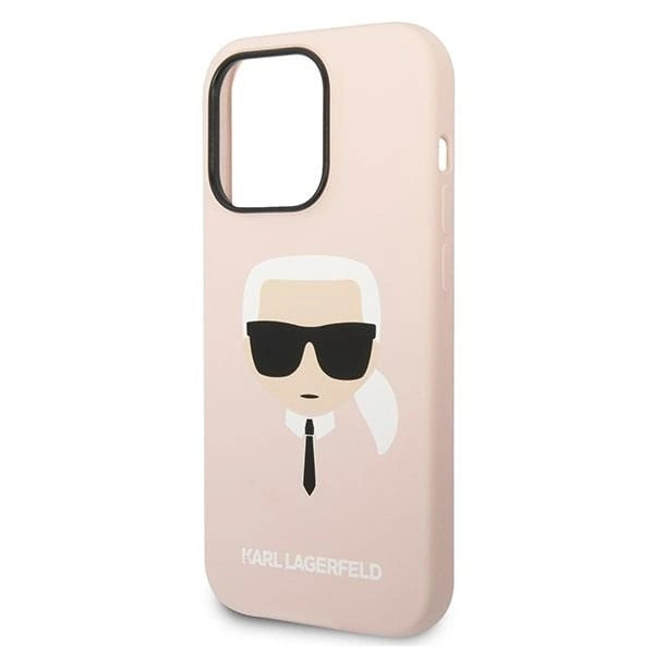 Karl Lagerfeld KLHMP14XSLKHLP iPhone 14 Pro Max 6.7 &quot;hardcase light pink / light pink Silicone Karl`s Head Magsafe_5