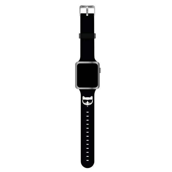 Karl Lagerfeld KLAWLSLCK Apple Watch Strap 42/44 / 45mm black / black strap Silicone Choupette Heads_0