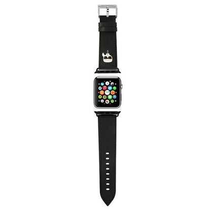 Karl Lagerfeld KLAWMOKHK Apple Watch strap 38/40 / 41mm black / black strap Saffiano Karl Heads_0