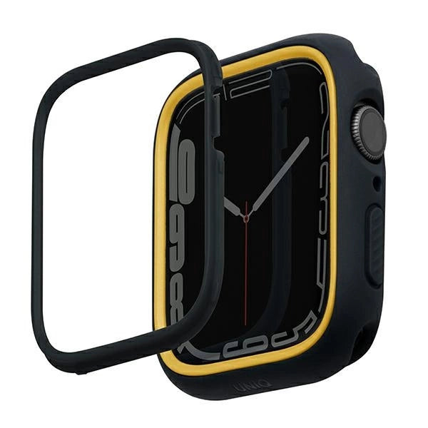 Uniq Moduo case for Apple Watch 4/5/6/7/8/9/SE/SE2 44/45mm - black and mustard_0