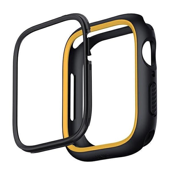 Uniq Moduo case for Apple Watch 4/5/6/7/8/9/SE/SE2 44/45mm - black and mustard_1