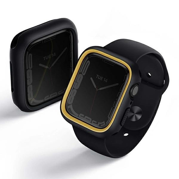 Uniq Moduo case for Apple Watch 4/5/6/7/8/9/SE/SE2 44/45mm - black and mustard_2