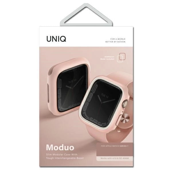 Uniq Moduo case for Apple Watch 4/5/6/7/8/SE/SE2 44/45mm - pink and white_4