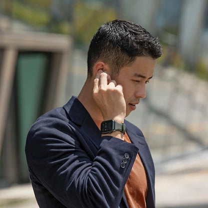 Uniq Linus Apple Watch Series 4/5/6/7/8/SE/SE2/Ultra strap 42/44/45mm. Airosoft Silicone black/midnight black_1
