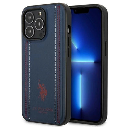 US Polo USHCP14LPFAV iPhone 14 Pro 6.1" navy/navy blue Leather Stitch_0