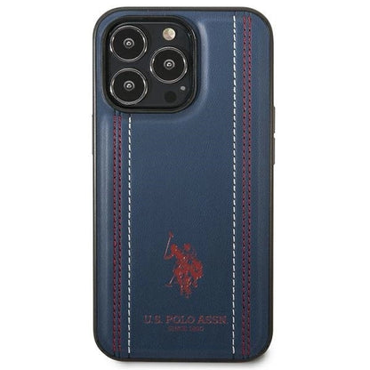 US Polo USHCP14LPFAV iPhone 14 Pro 6.1" navy/navy blue Leather Stitch_2