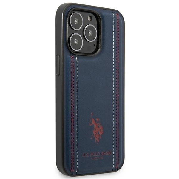 US Polo USHCP14LPFAV iPhone 14 Pro 6.1" navy/navy blue Leather Stitch_3